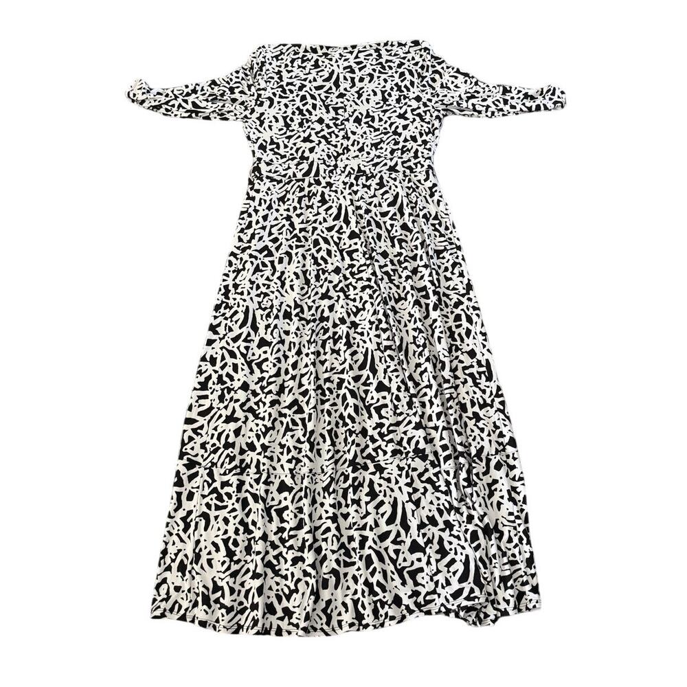 Lane Bryant Black and White Faux Wrap Maxi Dress - 14/16 - Picture 2 of 8